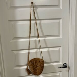 Tan Woven Crossbody or Shoulder Bag
